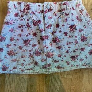 Floral Kids Skirt - Pink and White